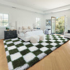 KICMOR 8x10 Area Rugs for Living Room, Large Soft Fluffy Checkered Big Fuzzy - Image 3