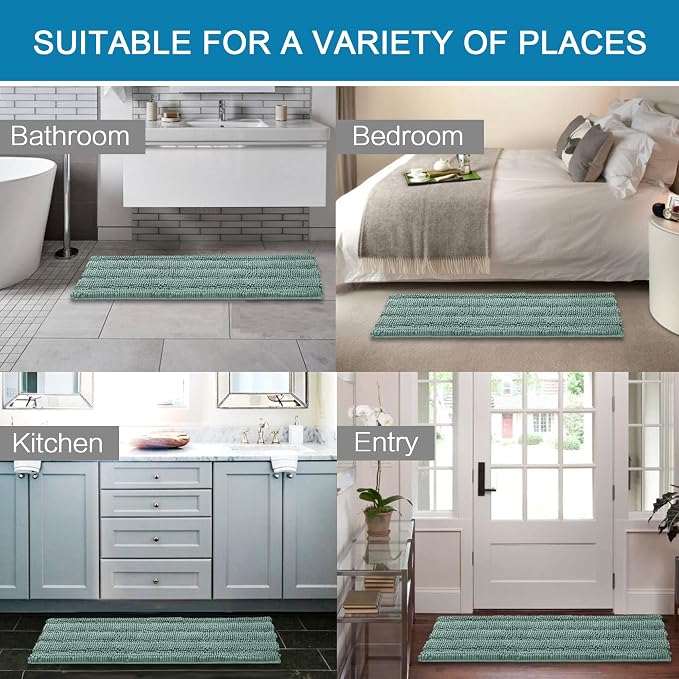 H.VERSAILTEX Bathroom Rugs Bath Mat Runner Rug Non Slip Kitchen Rug Extra Long - Image 6