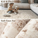 6x9 Washable Neutral Area Rug Beige Vintage Living Room Bedroom Carpet Non-Slip - Image 5