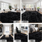 5x7 Area Rug for Living Room:Ultra Soft Fluffy Shag Black Rugs, Large Fuzzy - Image 8