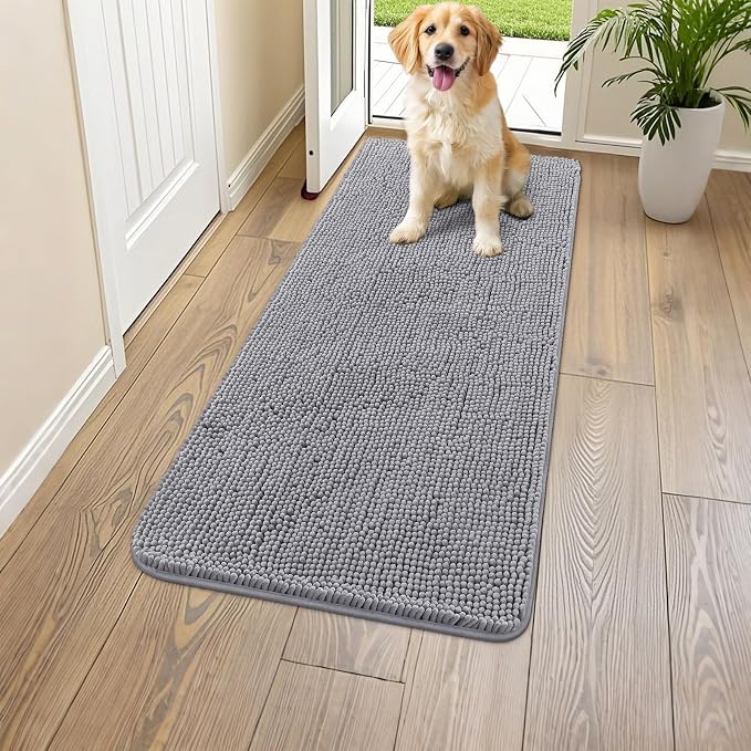 Smiry Dog Door Mat for Muddy Paws 45x27, Absorbent Dirt Trapper, Non-Slip by Smiry