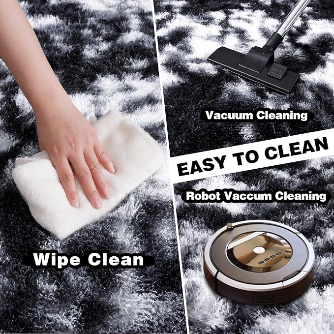 Area Rugs for Living Room 6x9, Ultra Soft Fluffy Rug for Bedroom, Modern Shaggy - Image 4
