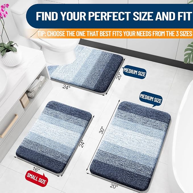 OLANLY Small Bathroom Rugs Mat 24x16, Extra Soft Absorbent Microfiber Bath Rugs - Image 2
