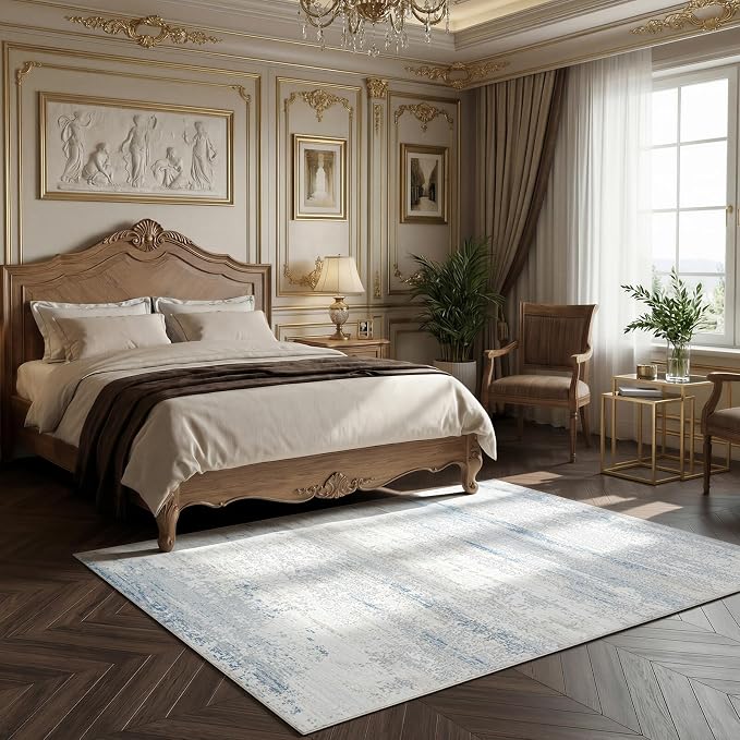 Washable Rugs 4x6 Area Rugs for Living Room- Modern Abstract Rugs for Bedroom - Image 8