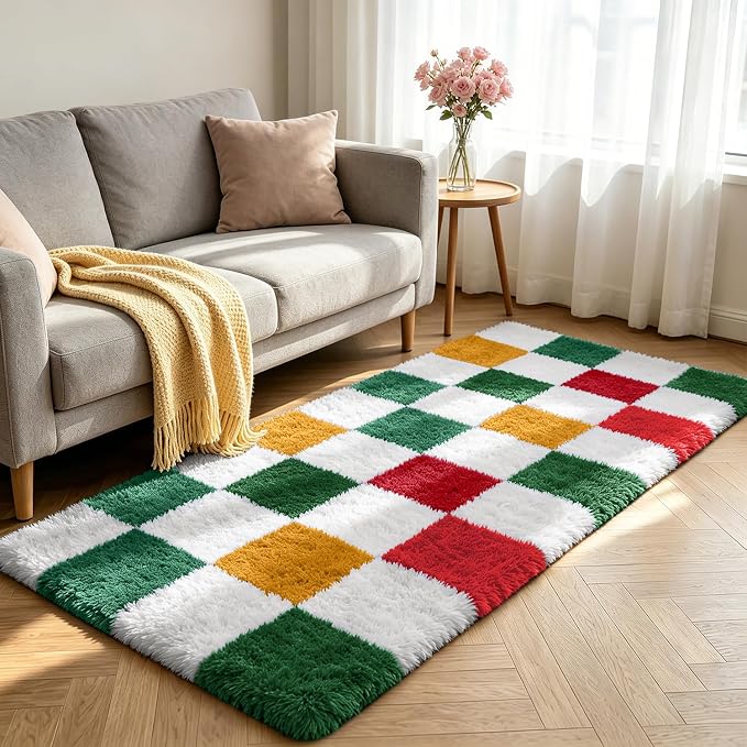 Shag Runner Rug for Bedroom Living Room 2x6 Upgrade Non-Slip Fluffy Soft - Image 2