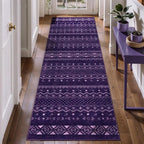 SERISSA 2x5 Kitchen Runner Rug, Washable Non-Slip Purple and White Boho Rug - Image 2