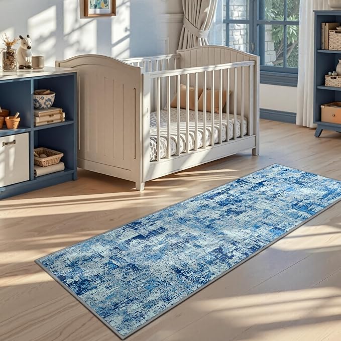 Toneed 2x6 Washable Runner Rug, Modern Abstract Hallway Runner - Image 3