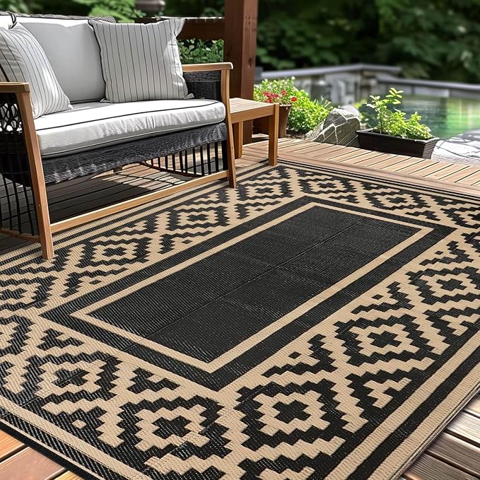 Outdoor Patio Plastic Straw Rug by Kalafun