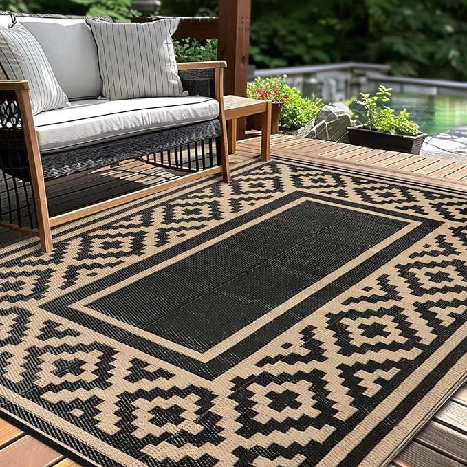 Outdoor Patio Plastic Straw Rug by Kalafun