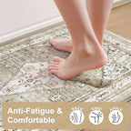 Collive Boho Kitchen Mats for Floor 2 Piece, Cushioned Anti Fatigue Kitchen Mat - Image 3