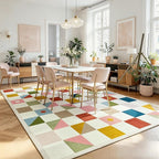 Terrug Multicolored Geometric Checkered Rug - Image 2