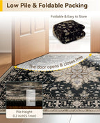 RELEANY Area Rugs 6'x8' Washable Non-Slip, Floral Vintage Distress Medallion - Image 6