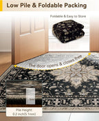 RELEANY Area Rugs Small 2'x3' Washable Non-Slip, Floral Vintage Distress - Image 8