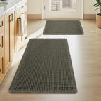 Upgraded Waffle Bath Mat Set of 2, Super Absorbent Non Slip Bath Mats by AMOAMI
