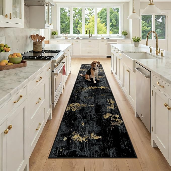 RELEANY Washable Area Rugs 2x9 Non-Slip Modern Abstract Soft by RELEANY