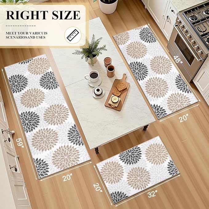 Ileading Boho Kitchen Rugs Sets 3 Piece - Image 2