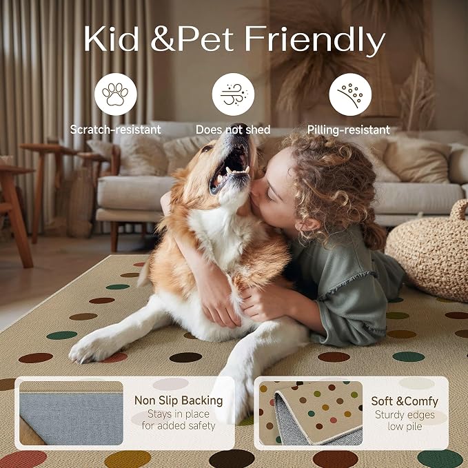 HUGEAR 6x9 Jute Outdoor Indoor Rug Washable Geometric Linen Textured Weave High - Image 3