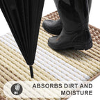 Kitinjoy Indoor Outdoor Door Mat, 36x24 Non-Slip Absorbent Dirt Trapper - Image 2