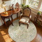 Washable Round Rugs for Bedroom 4ft: Living Room Rug Stain Resistant Non Slip - Image 2