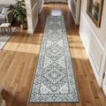 Lessymo 2 x 10 Long Runner Rug for Hallway, Washable Entryway Rugs Boho Faux by Lessymo
