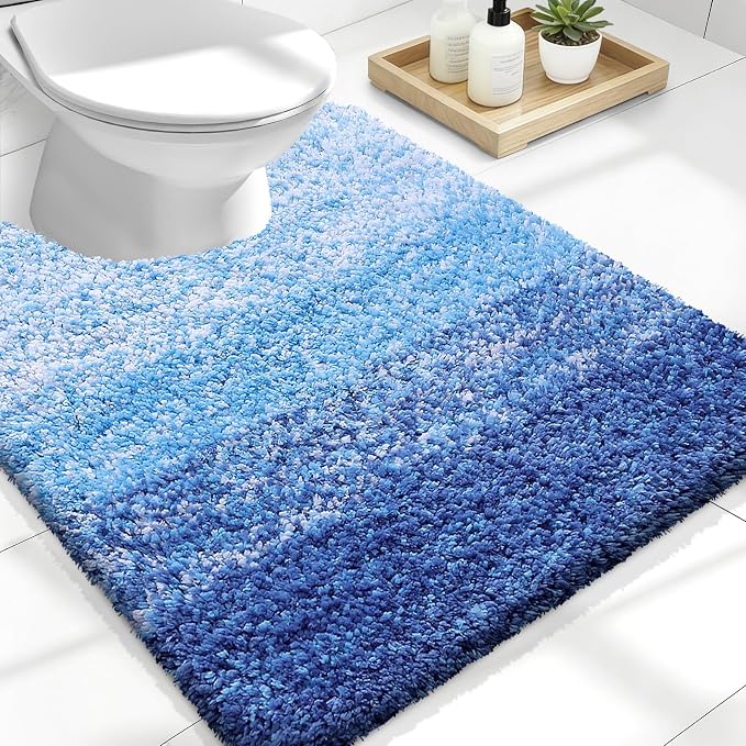 OLANLY Luxury Toilet Rugs U-Shaped 24x20, Extra Soft and Absorbent Microfiber by OLANLY