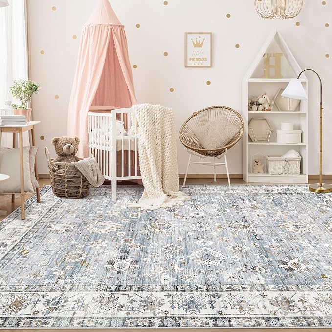 XLUEZ Area Rug 5x7 Living Room Rug, Machine Washable Vintage Distressed Boho - Image 3