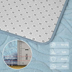 5x7 Blue Washable Area Rug for Bedroom Living Room, Leaf Geometric Patter Shag - Image 6