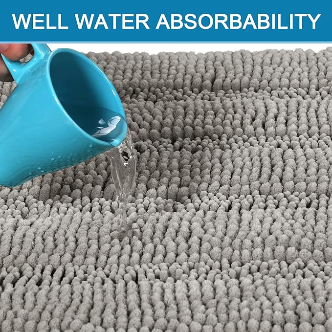 H.VERSAILTEX Bath Rugs for Bathroom Non Slip Bath Mats Extra Thick Chenille - Image 5