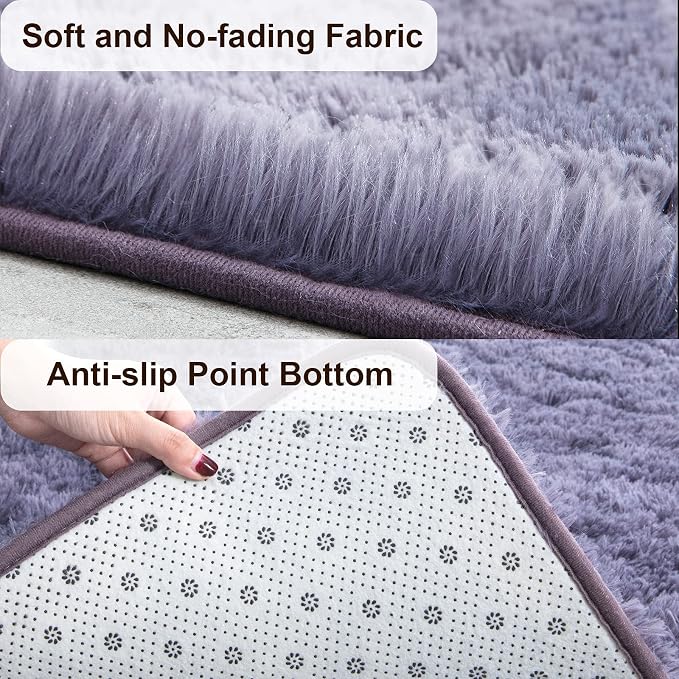 TWINNIS Super Soft Shaggy Rugs Fluffy Carpets 5x8 Feet, Indoor Modern Plush - Image 2