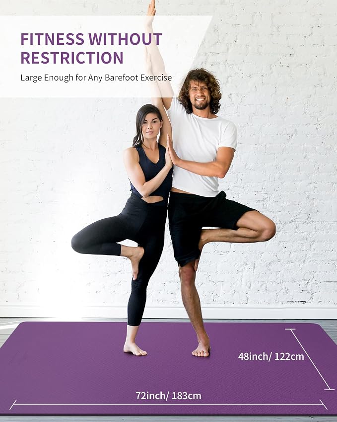 CAMBIVO Yoga Mat 72" x 48" Large Workout Mat - Image 8