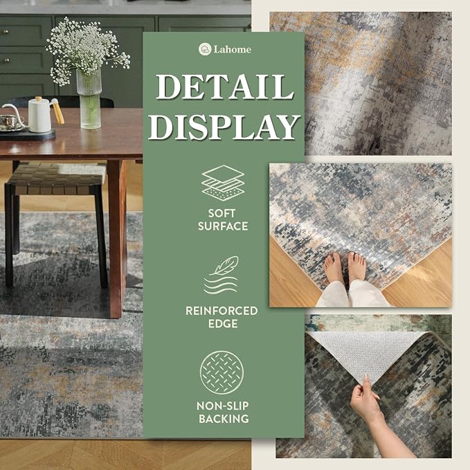 Lahome Modern Abstract Living Room Rug, Large Soft Indoor Accent Carpet - Image 7