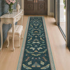 Hazo Haus 2x10 Hallway Runner Rug, Washable Foldable Green Boho Carpet by HazoHaus