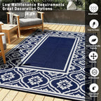 HUGEAR Plastic Outdoor Rug 6'x9' Waterproof Camping Carpet Outside Reversible - Image 5