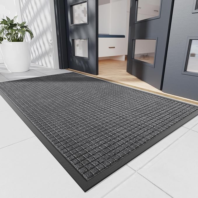 Durable Front Door Mat, Non-Slip Rubber Backing, Stain and Fade Resistant by NatureiFrontDoorMat