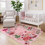 Lahome Floral Washable Rugs, 4X6 Pink Rugs - Image 3