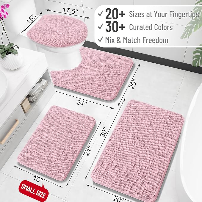 OLANLY Large Bathroom Rugs 47x32, Extra Soft Absorbent Chenille Bath Rugs - Image 2