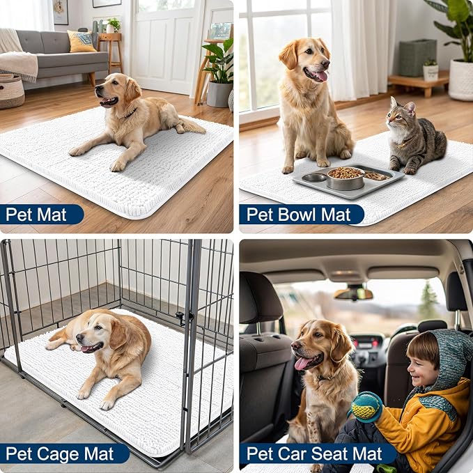Smiry Dog Door Mat for Muddy Paws 70x24, Absorbent Dirt Trapper, Non-Slip - Image 6