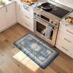 Collive Boho Blue Kitchen Mats Cushioned Anti Fatigue Mats, Non-Slip Kitchen - Image 7