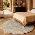 4x4 Round Bedroom Rug Washable: Living Room Rug Stain Resistant Non Slip Low - Image 5