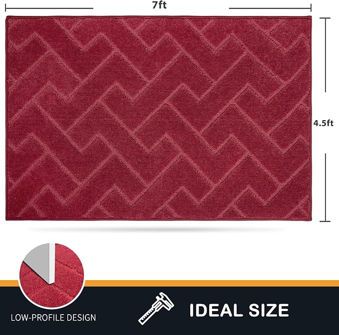 PURRUGS Easy Care Area Rug 4.5ft x 7ft, Non-Slip Machine Washable Entry Rug - Image 2