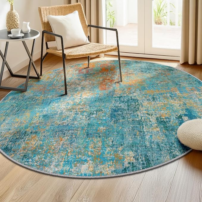RELEANY Washable Area Rugs 8ft Non-Slip Modern Abstract Soft - Image 2