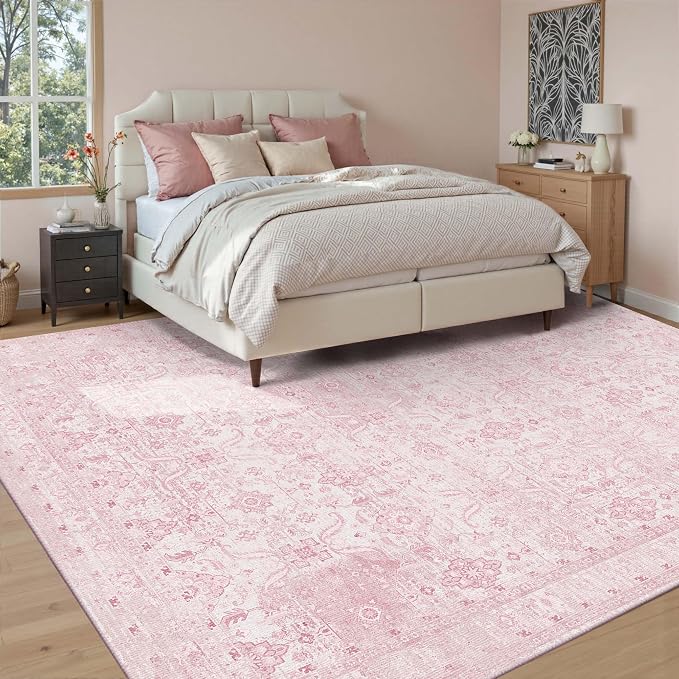 Rugxara 8x10 Area Rugs for Living Room Bedroom, Vintage Floral Retro Boho Non - Image 3