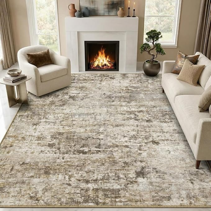 10x12 Area Rugs Washable Living Room Rug-No Slip Soft Carpets Modern Abstract - Image 2
