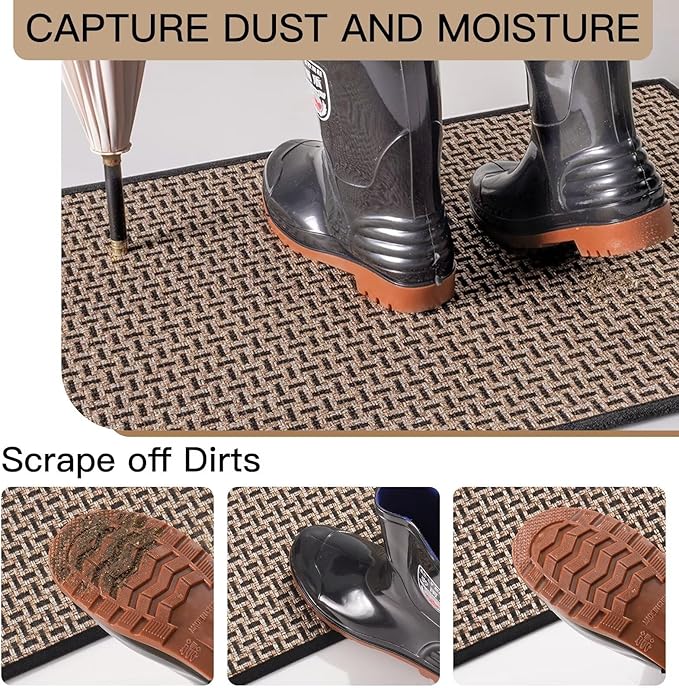 YDKGL Door Mat 17"x30", Dirt Resistant and Absorbent, Non-Slip Rubber Backing - Image 3