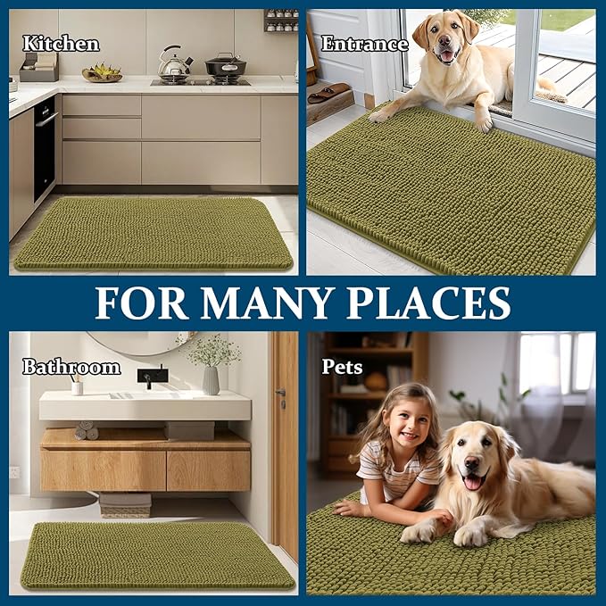 OLANLY Dog Door Mat for Muddy Paws 32x20, Absorbs Moisture and Dirt, Absorbent - Image 8