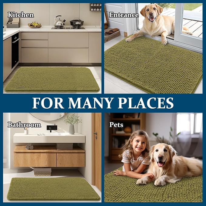 OLANLY Dog Door Mat for Muddy Paws 47x20, Absorbs Moisture and Dirt, Absorbent - Image 8