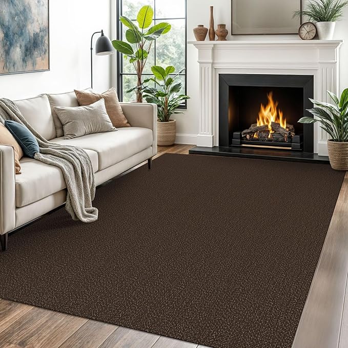 EARTHALL Washable Area Rugs 5x7 Ft Non Slip Living Room Rugs Cotton Rubber by EARTHALL