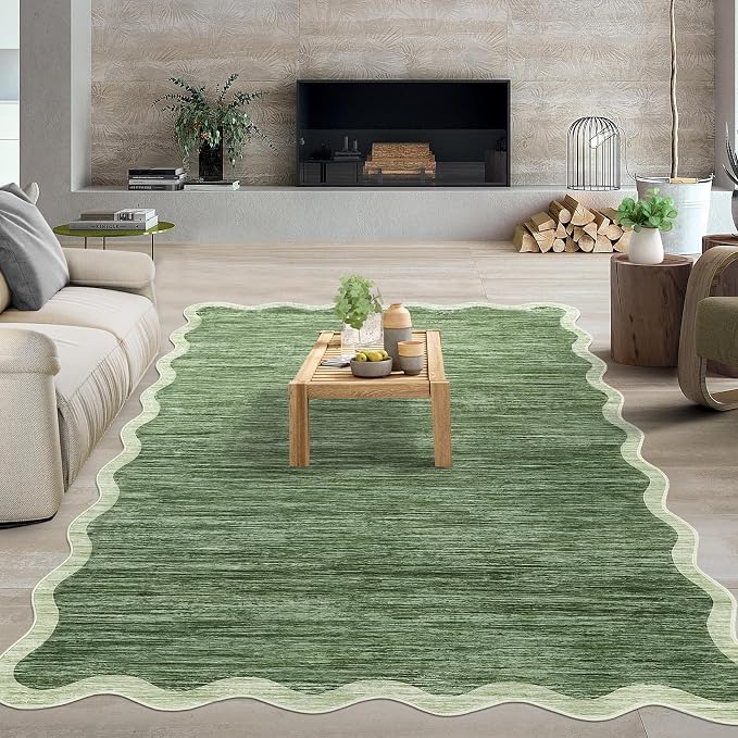 GarveeHome Scalloped Washable Rugs 8x10 Area Rugs by GarveeHome