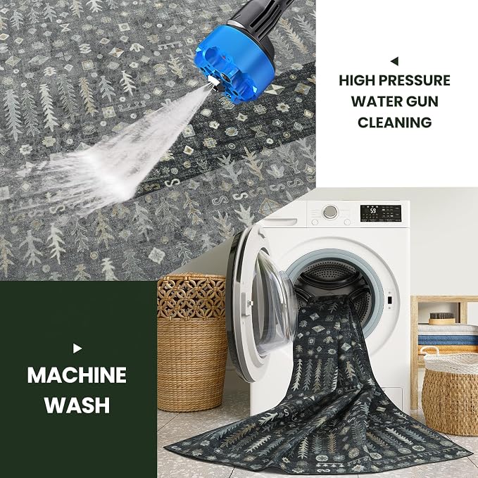 Washable Rugs 8x10 Area Rugs for Living Room, Dining Room- Soft Low Pile - Image 3