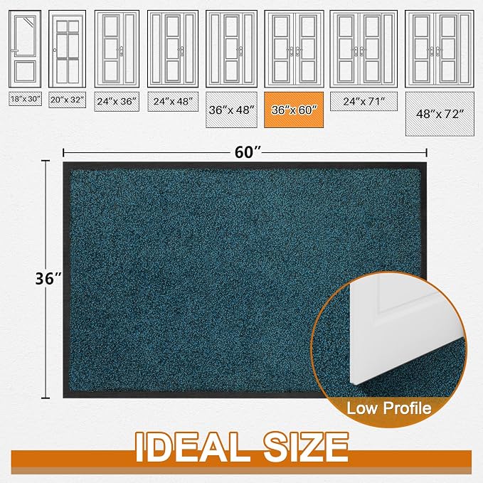 Mibao Front Door Mat Indoor Entrance, Dirt Trapper Welcome Mat - Image 2
